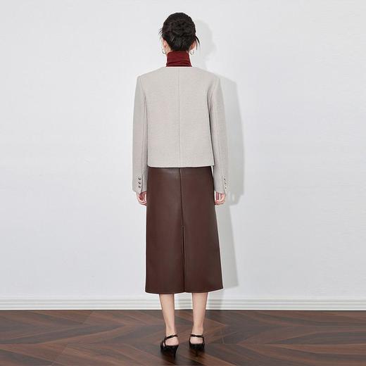 【高货wl】全新升级【铂金会员192/天猫259/差价67】(03308) 洛诗琳100%羊毛呢短款圆领时尚气质女冬新款长袖上衣外套 商品图0