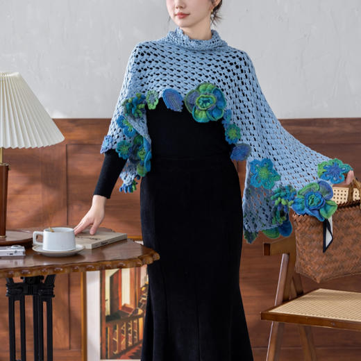 苏苏姐家曼奈多用披肩手工diy钩针编织羊毛线毛线团材料包 商品图1