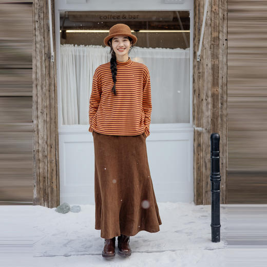 绽放旅行女装839朵/冬季加厚砂洗亚麻复古显瘦浪漫鱼尾裙半身长裙 商品图1