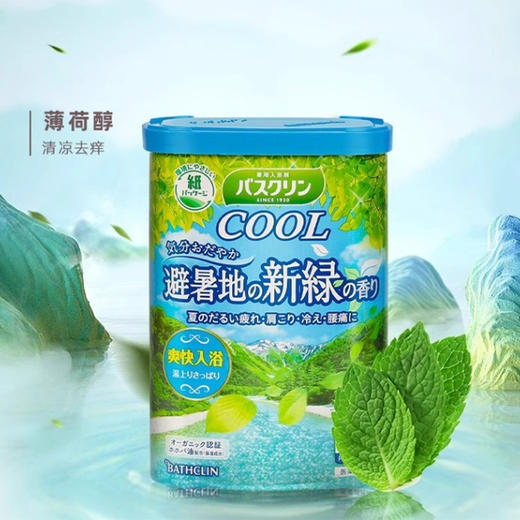 【跨境】Bathclin/巴斯克林浴盐泡澡足浴粉入浴剂清凉避暑胜地清新香草600g 商品图4