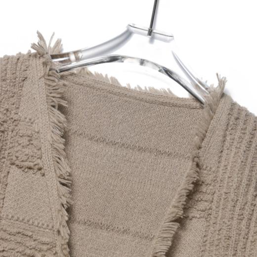 MY117新款小清新毛边开衫针织衫男女秋季休闲宽松时尚长袖上衣 商品图1