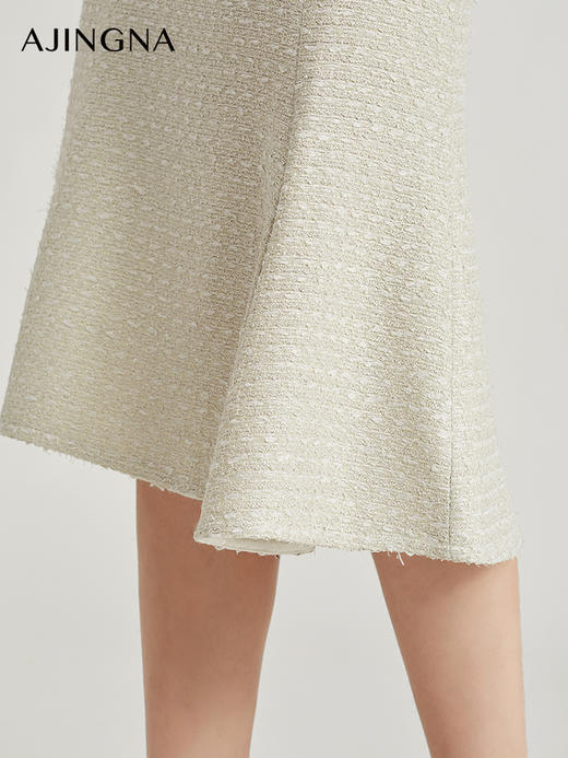 【积分兑换】阿菁娜2024冬季新品不对称鱼尾小香风半裙A28C113029 商品图4