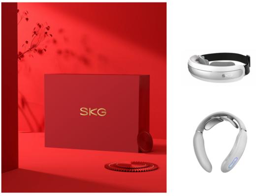SKG礼盒套装-004 SKG 眼部按摩仪4301+SKG 颈椎按摩仪K3 商品图0