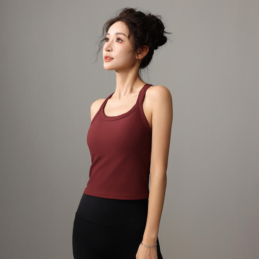 F2023736梵蒂欧（FADDOS）工字背长款瑜伽背心罗纹面料跑步健身撸铁