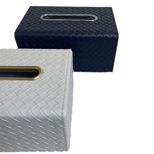 【4色可选】娜家皮革金属扣编织纸巾盒 商品图4