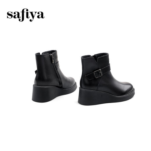 Safiya/索菲娅2024冬季休闲圆头坡跟时尚百搭短踝靴 SF44116108 商品图5