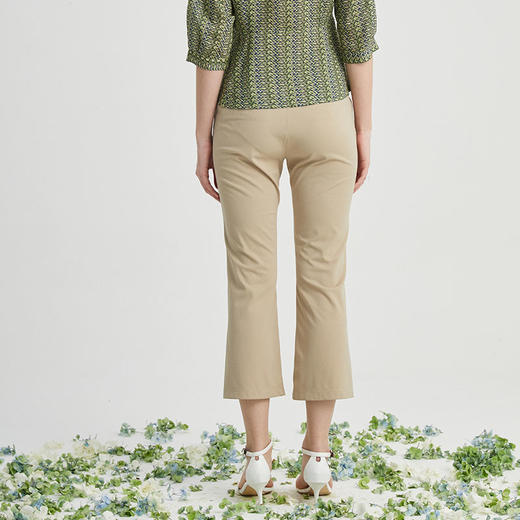 VIVIAN LIU R2437505夏女装新款时尚斜插兜修身微喇休闲长裤 商品图1