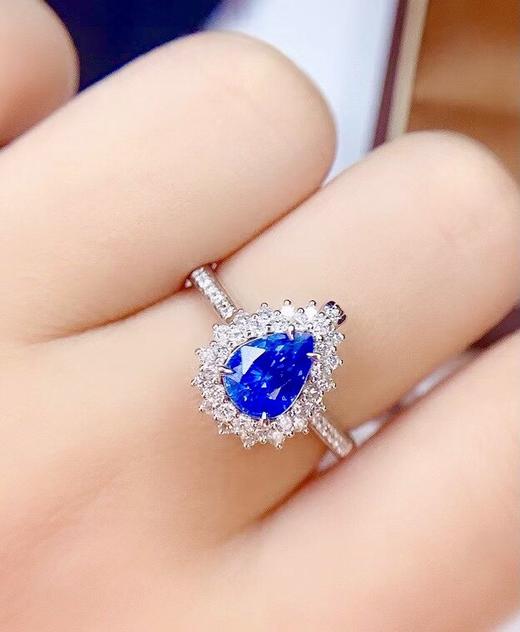 1.38ct刻面蓝宝石戒指吊坠 商品图4