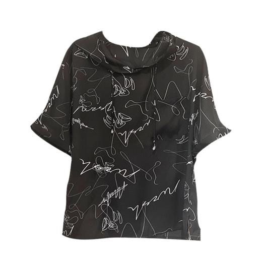 VIVIAN LIU薇薇安刘R2433005夏女装新款时尚宽松印花真丝衬衫 商品图4