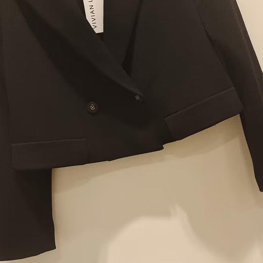 VIVIAN LIU R2413108梅春女装新款翻领双排一粒扣短款西装 商品图3