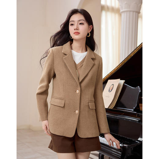 【专属特价】熙世界学院风毛呢外套女冬款高级感夹棉加厚呢子外套 商品图3