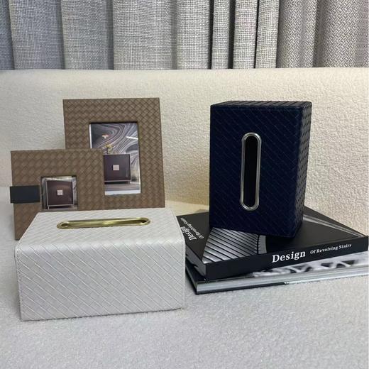 【4色可选】娜家皮革金属扣编织纸巾盒 商品图2
