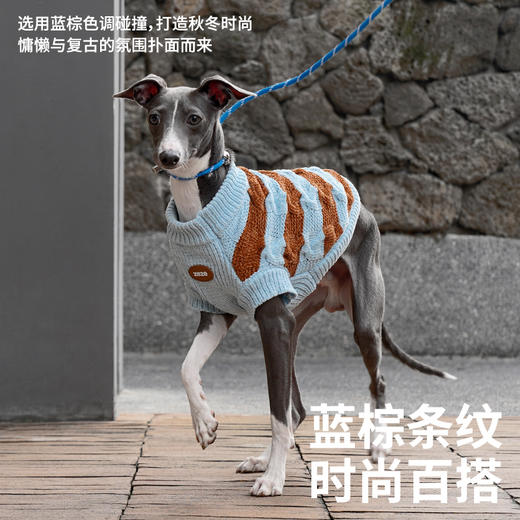 zeze雪尼尔条纹宠物毛衣-（包邮）-B 商品图1