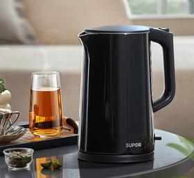 苏泊尔（SUPOR）电水壶 双层防烫烧水壶热水壶 全钢无缝内胆电热水壶SW-17J419 1.7L大容量 100013173446