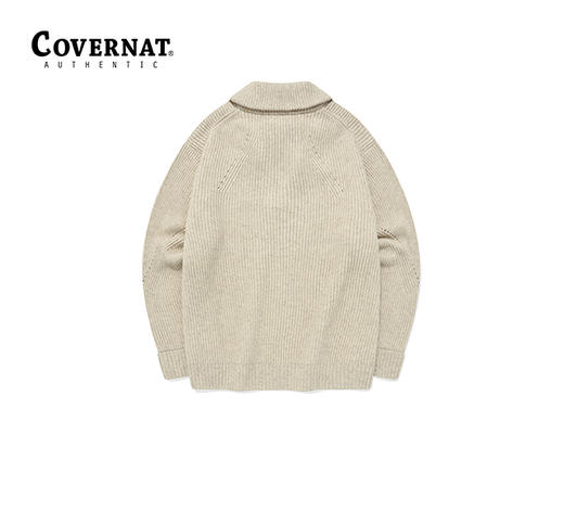 Covernat2023冬季新品羊羔毛中长款拉链针织衫男士外套CO2303KT15 商品图3