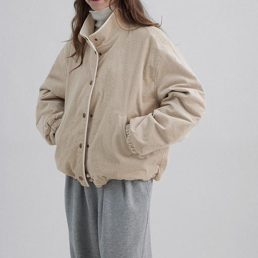 裁缝学苑AQ393正反两穿灯芯绒葫芦绗缝立领棉服外套纸样女装短款上衣版型 商品图2