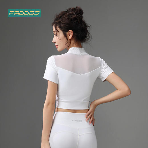 梵蒂欧（FADDOS）精致国风拼网瑜伽服短袖一体杯F2023742 商品图1