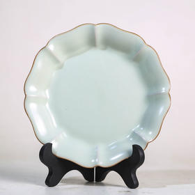 源具造器天青汝瓷葵口壶承