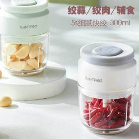 多功能小型佐料机 | 厨房级细腻速绞 300m1大容量 包围式隔离盖 不锈钢3叶刀 三重贴心设计 食品级玻璃易洗易洁使用安心