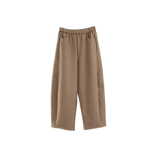 绽放旅行女装878朵/秋冬羊毛混纺加厚宽松显瘦廓感松紧腰休闲长裤 商品图4