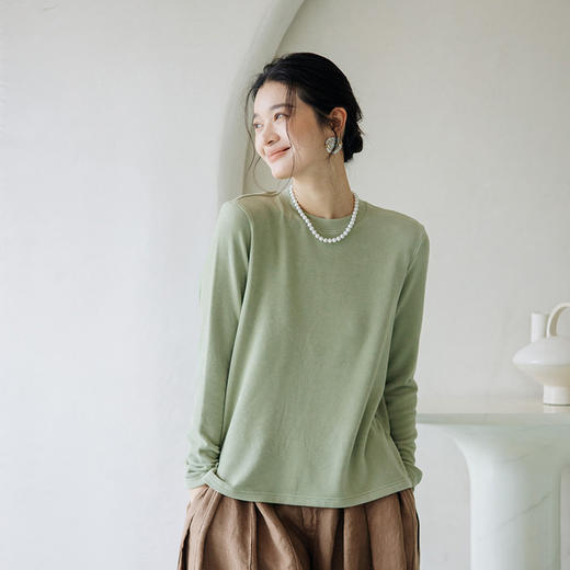 绽放862朵/云感打底衫秋冬女2024自发热保暖针织圆领长袖T恤小衫 商品图3
