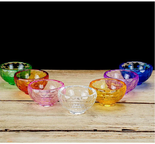 供水杯用品杯七彩玻璃七供水碗佛前家用圣水杯八供摆件 商品图4