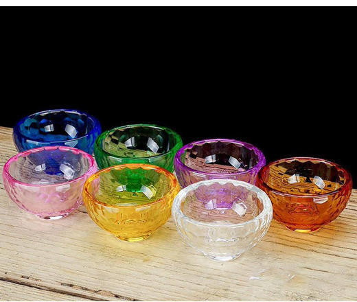 供水杯用品杯七彩玻璃七供水碗佛前家用圣水杯八供摆件 商品图10