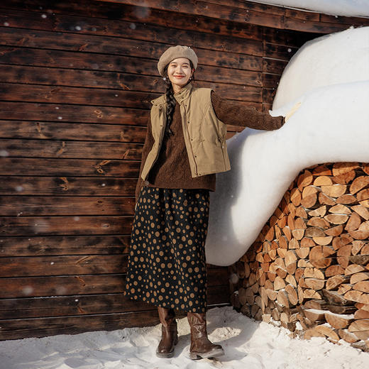 绽放893朵/雪原毛衣秋冬优质美利奴羊毛三色绞花彩点圆领套头上衣 商品图2