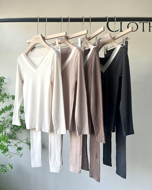 现货 THS 12.2-无 max家 女士 羊毛法式蕾丝保暖套装 4色 BP215 商品图0