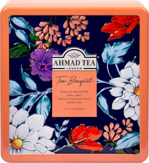 【英式优雅漫生活】英国亚曼茶 浪漫花语精选茶礼盒铁盒 2g/包 四款各8包（伯爵红茶+早餐红茶+英式绿茶+桃子百香果果茶）送礼袋 商品图3