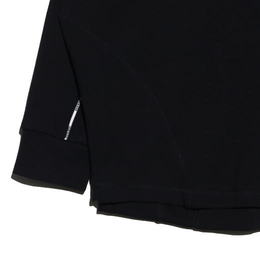 WY192春冬季新款拼接拉链方领简约街头风百搭长袖宽松T恤打底衫 商品图1