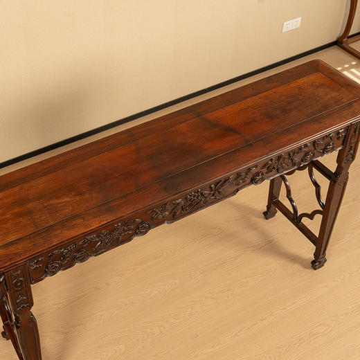 二十世纪 红木浮雕多子多福多寿书卷式大平头案 商品图2