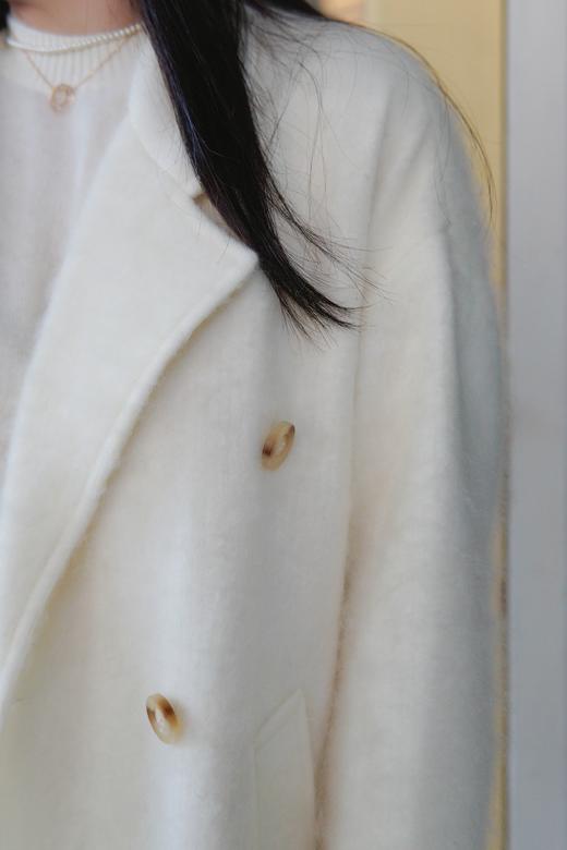 「Lo*o Pi*na同款」红莲拉绒羊绒长款翻领大衣 白色/紫色/灰色（爆款！预售15天内发货） 商品图6