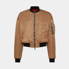 DSQUARED2 男士80 年代尼龙飞行员夹克外套 驼色 S71AN0578 S35411 124