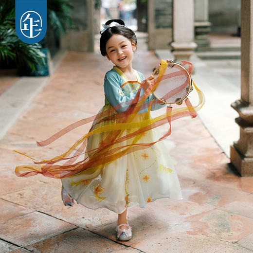 【M】年衣云锦芳华女童汉服春秋新款儿童表演演出服云锦芳华汉服裙 商品图0