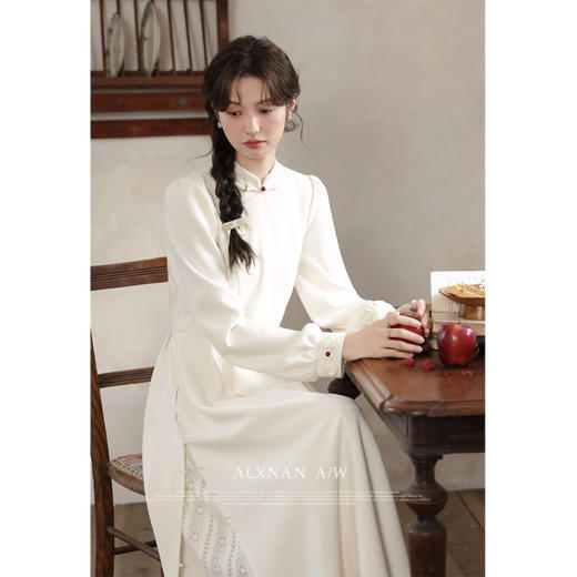 鹿向南《月光与诗》气质连衣裙秋季新款法式休闲显瘦裙子女 商品图4