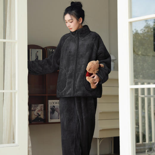 暖绒绒睡衣  可外穿 双面绒 保暖套装 厚毛绒家居服 商品图6