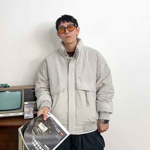 徐太浪带盖口袋拉链立领夹克男秋季潮牌男装宽松休闲运动防风外套 商品图2