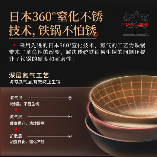 铁太郎铁锅家用炒菜锅中式平尖底双耳铸铁锅无涂层燃气灶适用 商品图3