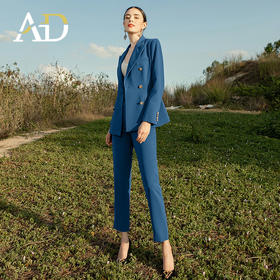 AD克莱因蓝高级感西服正装女秋冬职业装气质女神范总经理西装套装