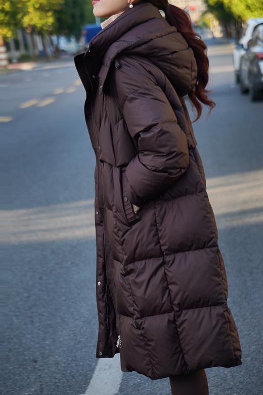 【黑色L1】臣禾 【迎冬羽绒】 连帽中长款加厚羽绒服JZ244070915 商品图2