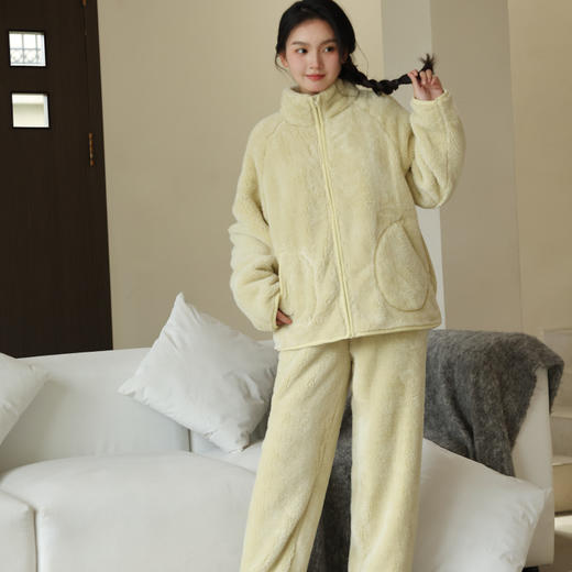 暖绒绒睡衣  可外穿 双面绒 保暖套装 厚毛绒家居服 商品图5
