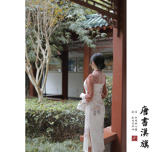 【云尽秋】灯芯绒长袖旗袍时尚高端复古民国风加绒改良新中式旗袍 商品图1