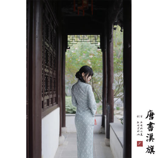 【月 白】古法倒大袖旗袍秋冬复古民国风轻盈日常改良新中式 商品图2