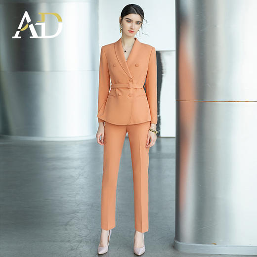 AD高端名媛职业套装女2022秋冬新款女装西服播音艺考主持人正装 商品图0