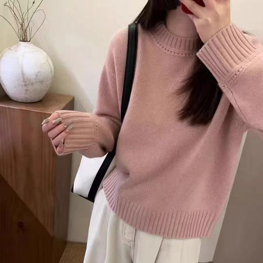 S·Y·C【悠然时光】100山羊绒圆领加厚宽松保暖毛衣女CYR240209 商品图1