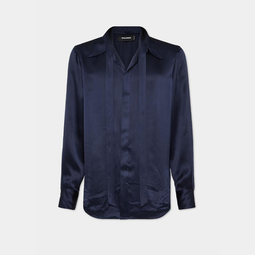 DSQUARED2 男士丝缎性感领带长袖衬衫 蓝色 S71DM0745 D35123 486 商品图0