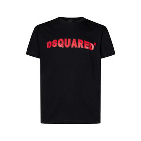 DSQUARED2 男士字母徽标印花棉质圆领短袖T恤 黑色 S71GD1452 D20020 900