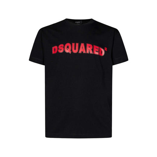 DSQUARED2 男士字母徽标印花棉质圆领短袖T恤 黑色 S71GD1452 D20020 900 商品图0