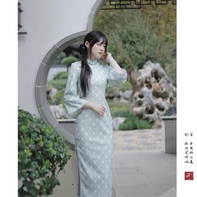 【月 白】古法倒大袖旗袍秋冬复古民国风轻盈日常改良新中式